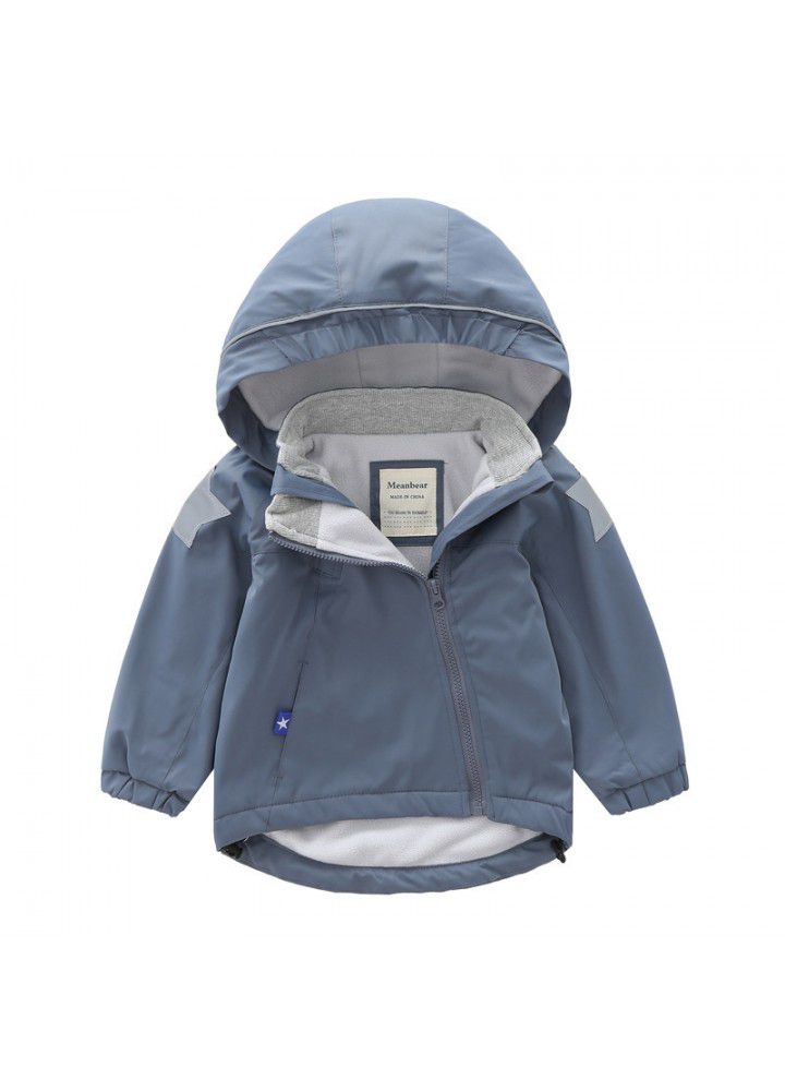 Autumn and winter 2020 fleece assault coat for boys and girls windbreaker for children waterproof coat for children