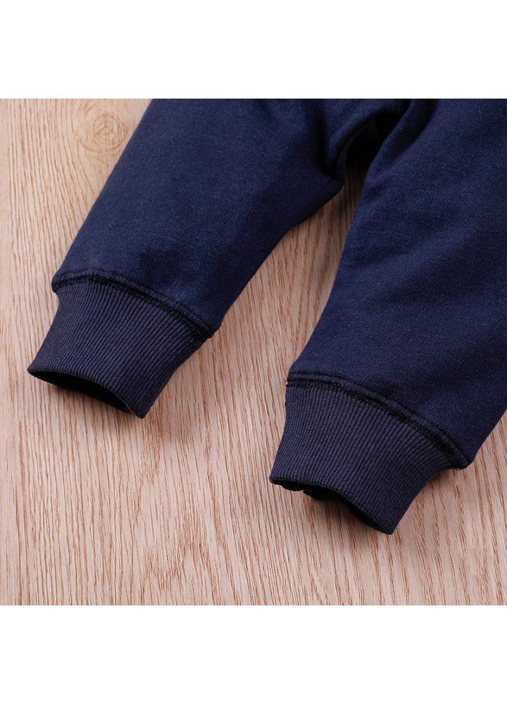 Children's autumn hooded Zipper Jacket Pants Set baby dinosaur jacket pants two piece set