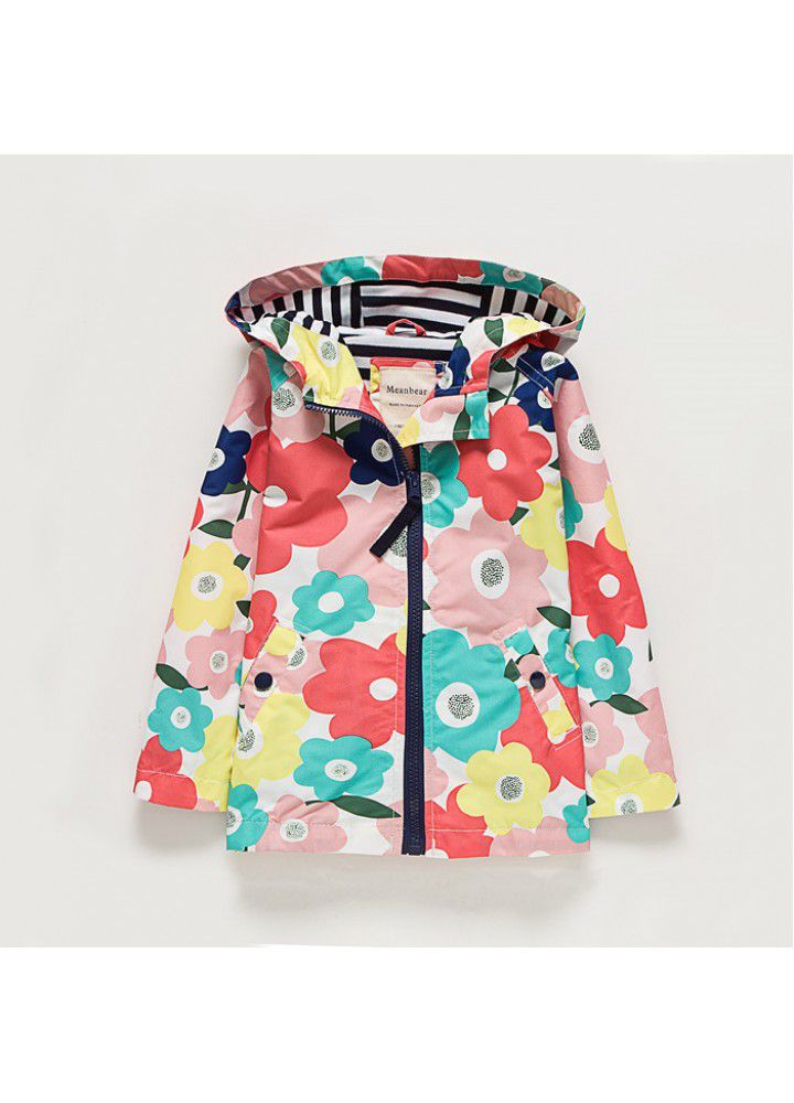Boys and girls' windproof Plush Hooded Coat children's thickened windbreaker autumn and winter new children's wear