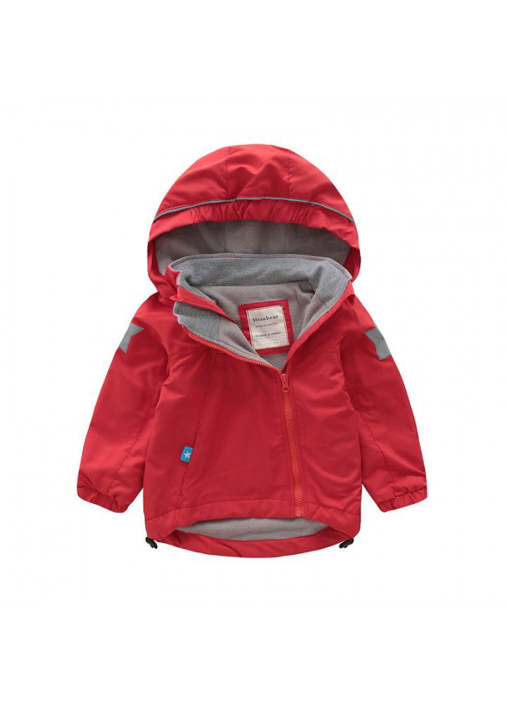 Autumn and winter 2020 fleece assault coat for boys and girls windbreaker for children waterproof coat for children