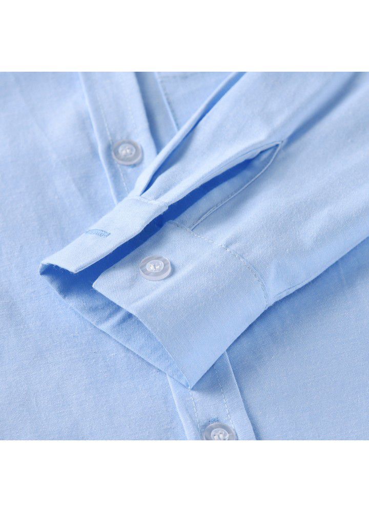 Cross border boy's cotton long sleeve collar shirt denim strap pants suit children's banquet formal dress