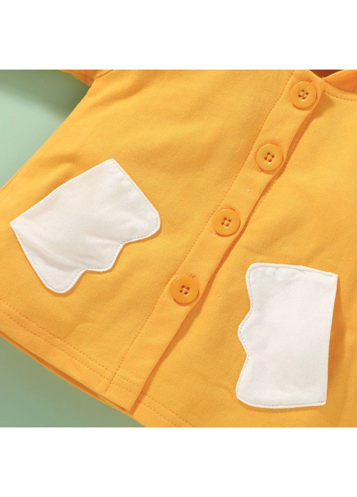 Baby leisure button coat 2021 spring and autumn baby cute cartoon top cross border spot wholesale