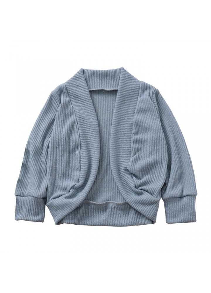 H1170 children's casual coat knitwear autumn winter foreign trade long sleeve cardigan sweater children's coat autumn