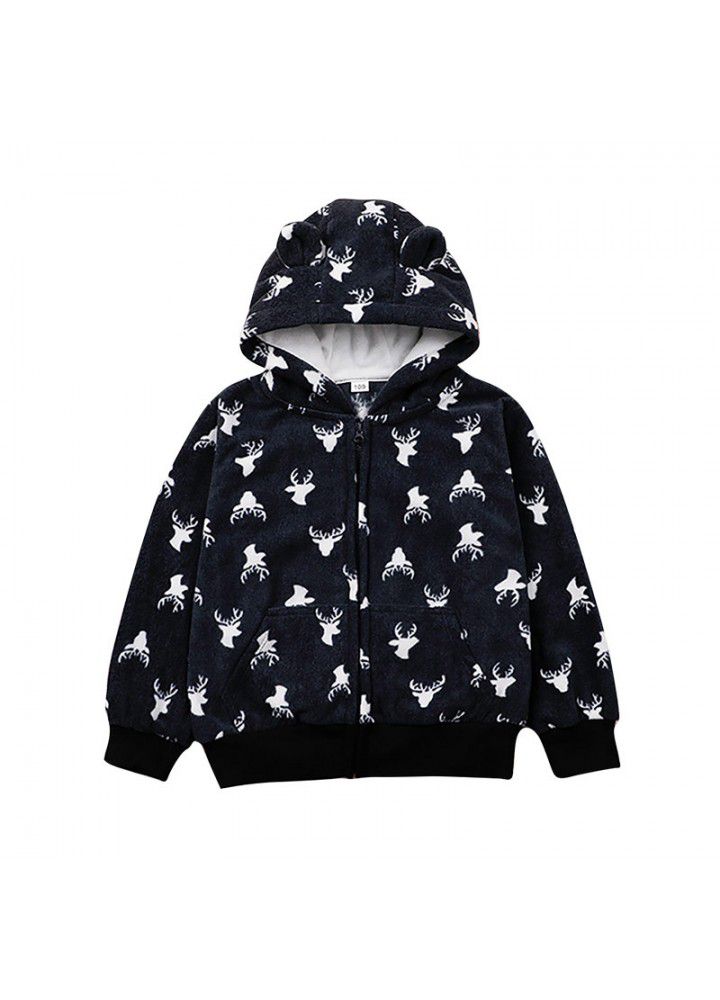 Children's wear new fall foreign trade hot zipper coat casual Hooded Jacket