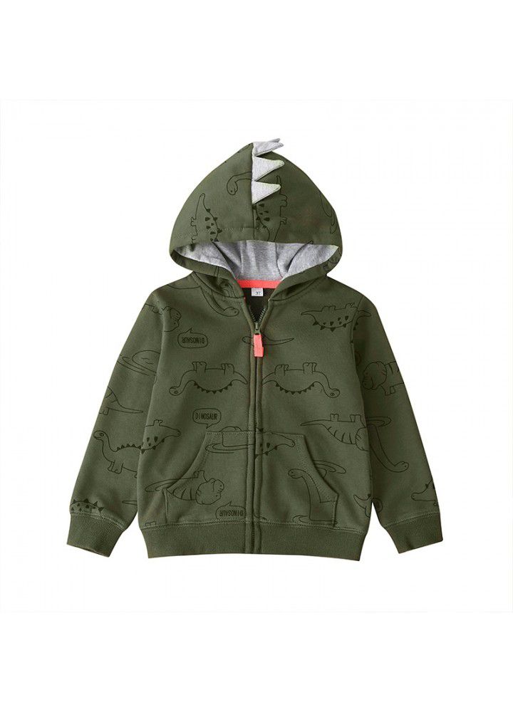 2021 NEW BOYS ZIPPER coat fashion casual boys' sweater cartoon hooded children's coat