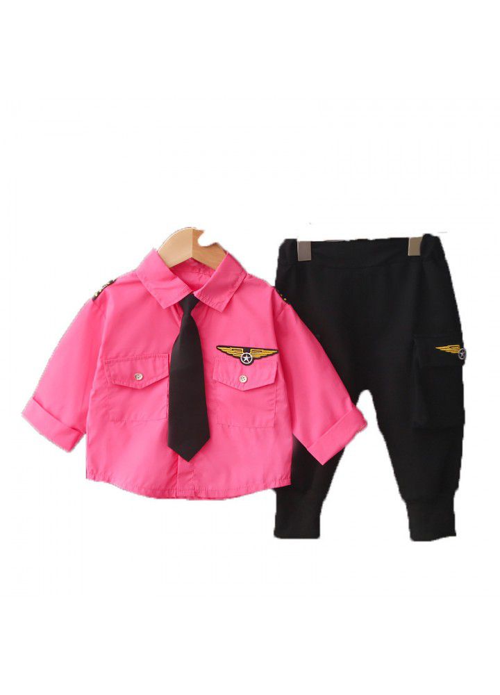 Boys' suit 2021 boys' spring children's clothes foreign style 2-year-old 3-year-old children's cool autumn clothes boys' new clothes