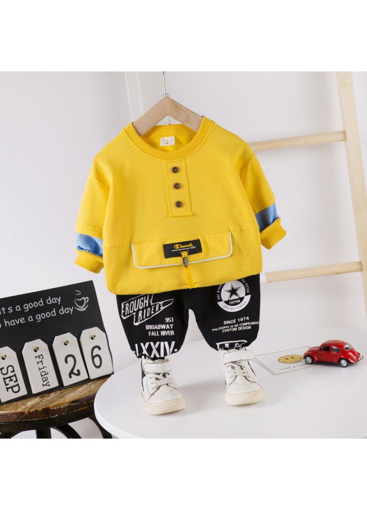 Postal children's clothing children's shirt set 20 new girls' Lapel casual pants boys' Jianlong top pants