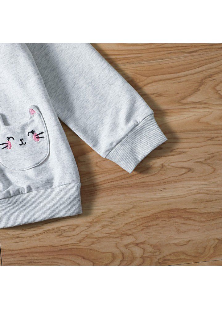 2021 hooded children's zipper jacket casual baby cartoon zipper top