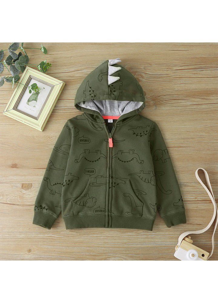 2021 NEW BOYS ZIPPER coat fashion casual boys' sweater cartoon hooded children's coat