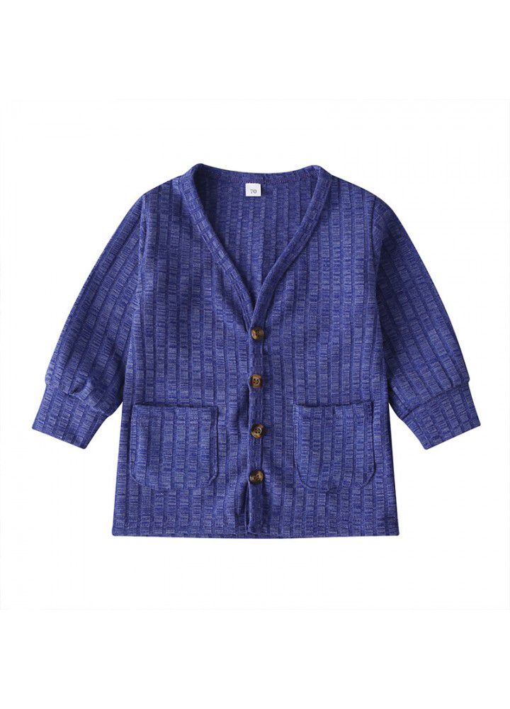 Spot men's and women's spring and autumn jacket solid color fashion children's jacket collar single breasted cross border wholesale hot sale