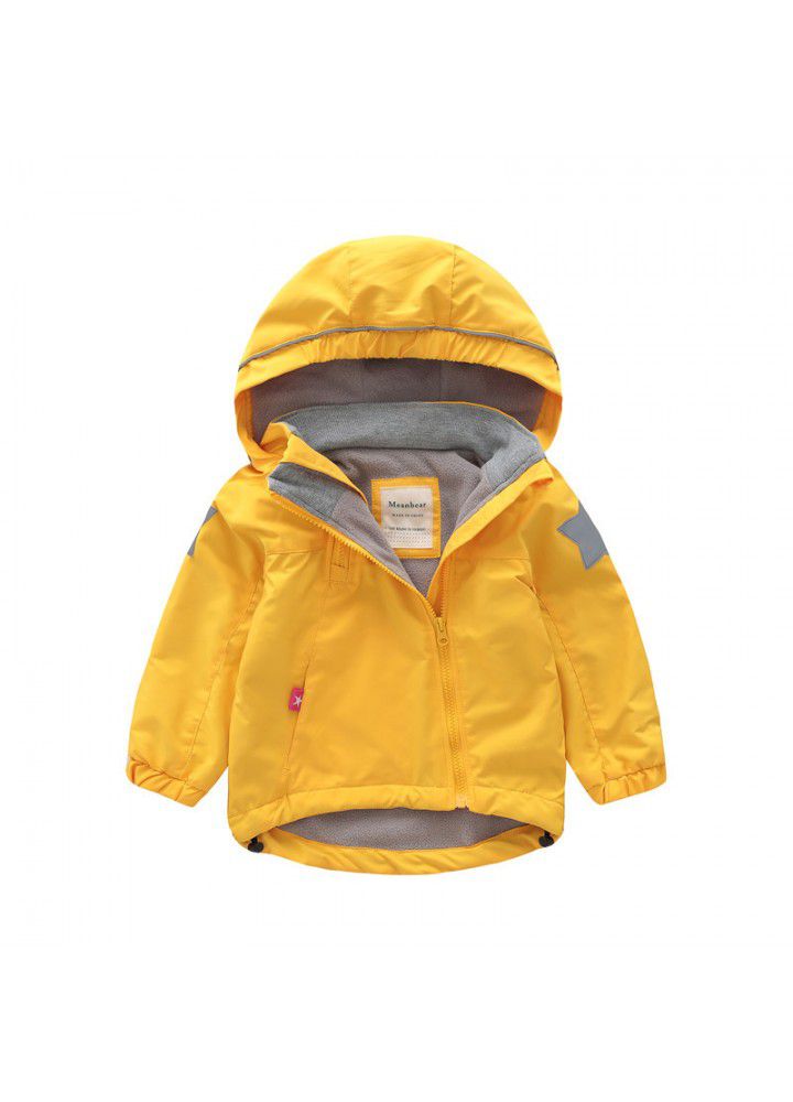 Autumn and winter 2020 fleece assault coat for boys and girls windbreaker for children waterproof coat for children