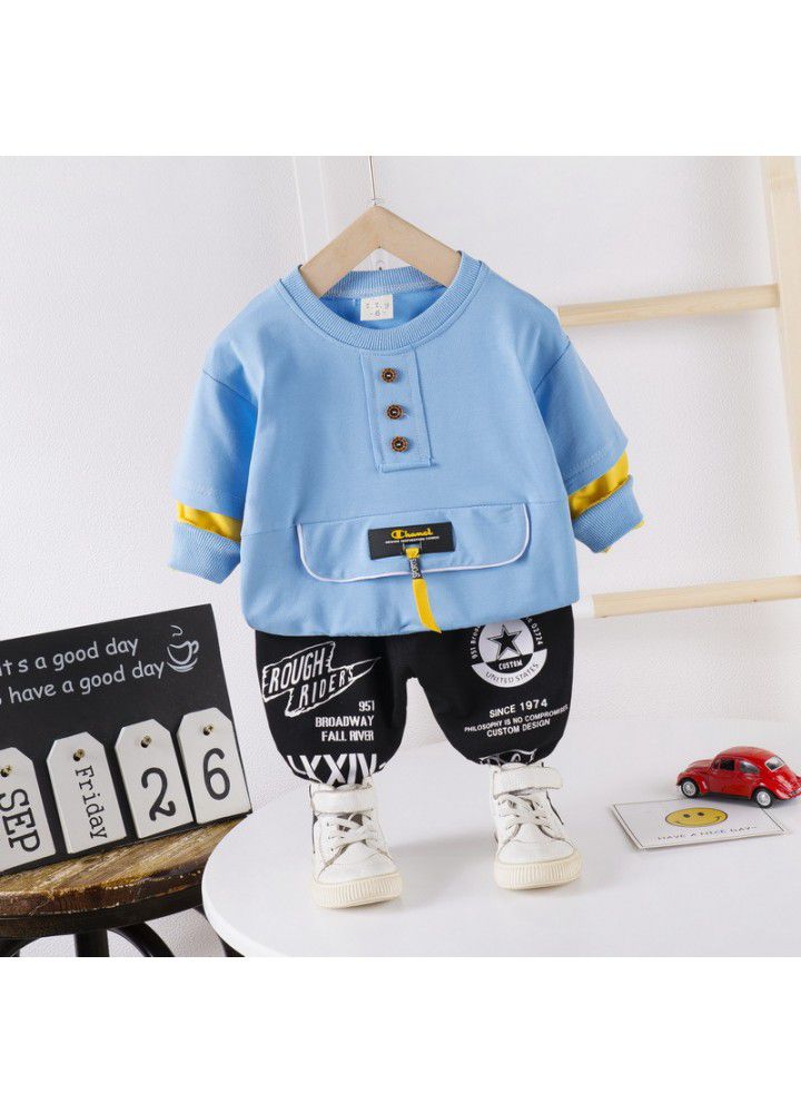 Postal children's clothing children's shirt set 20 new girls' Lapel casual pants boys' Jianlong top pants