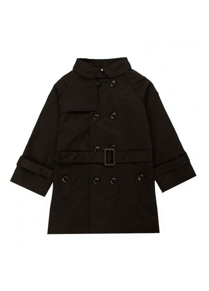 Foreign trade original single boy's windbreaker coat spring and autumn girl's coat medium length thickened coat British children's windbreaker
