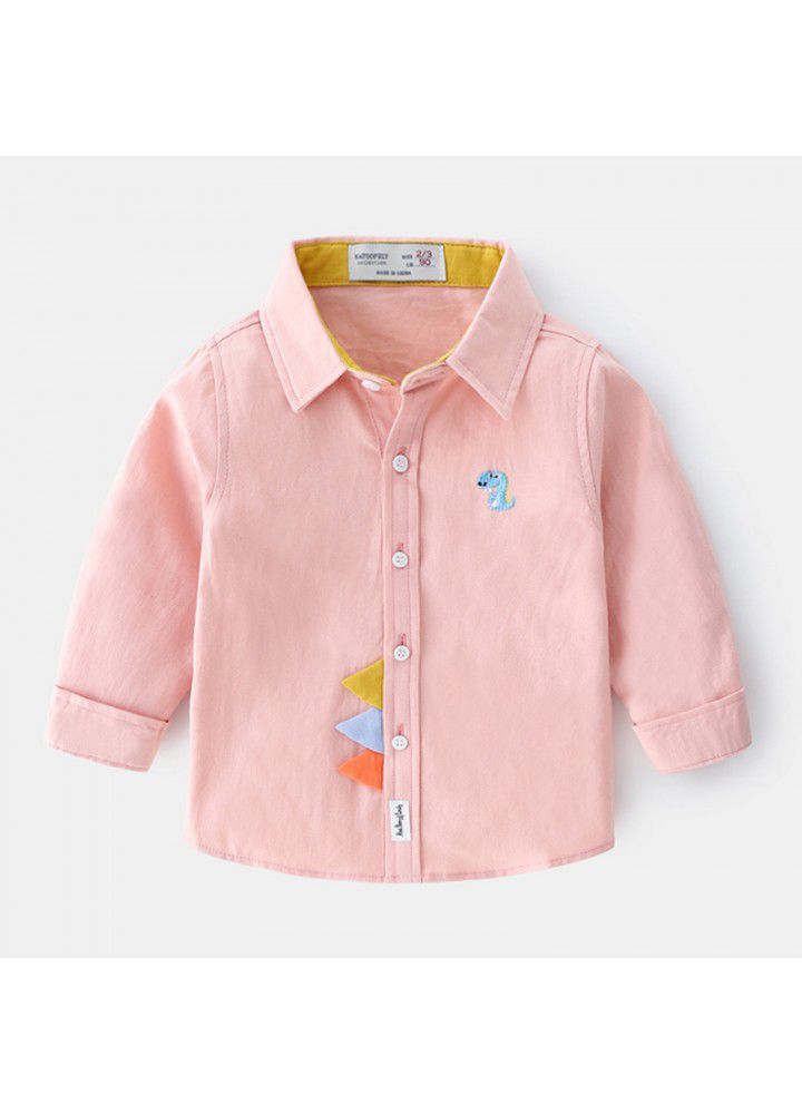 New spring and autumn Korean children's wear boys' fashion cute cartoon cotton shirt wholesale