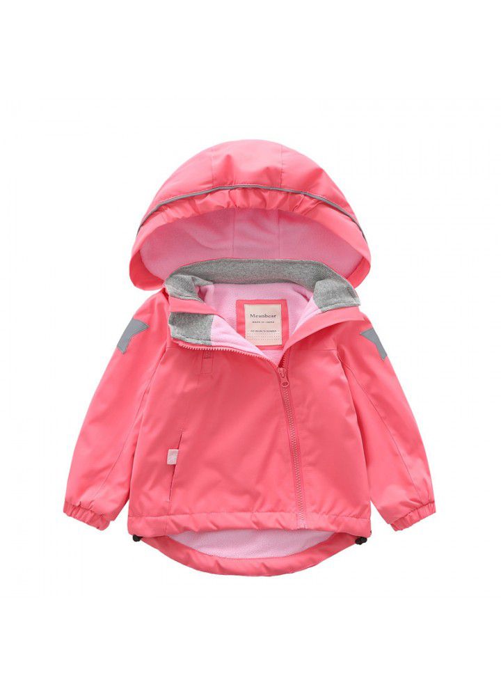 Autumn and winter 2020 fleece assault coat for boys and girls windbreaker for children waterproof coat for children