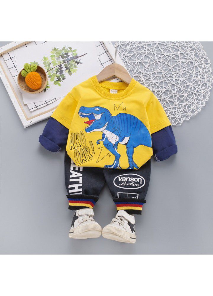 Postal children's clothing children's shirt set 20 new girls' Lapel casual pants boys' Jianlong top pants