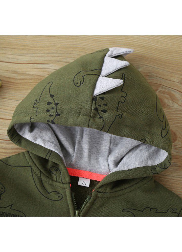 2021 NEW BOYS ZIPPER coat fashion casual boys' sweater cartoon hooded children's coat