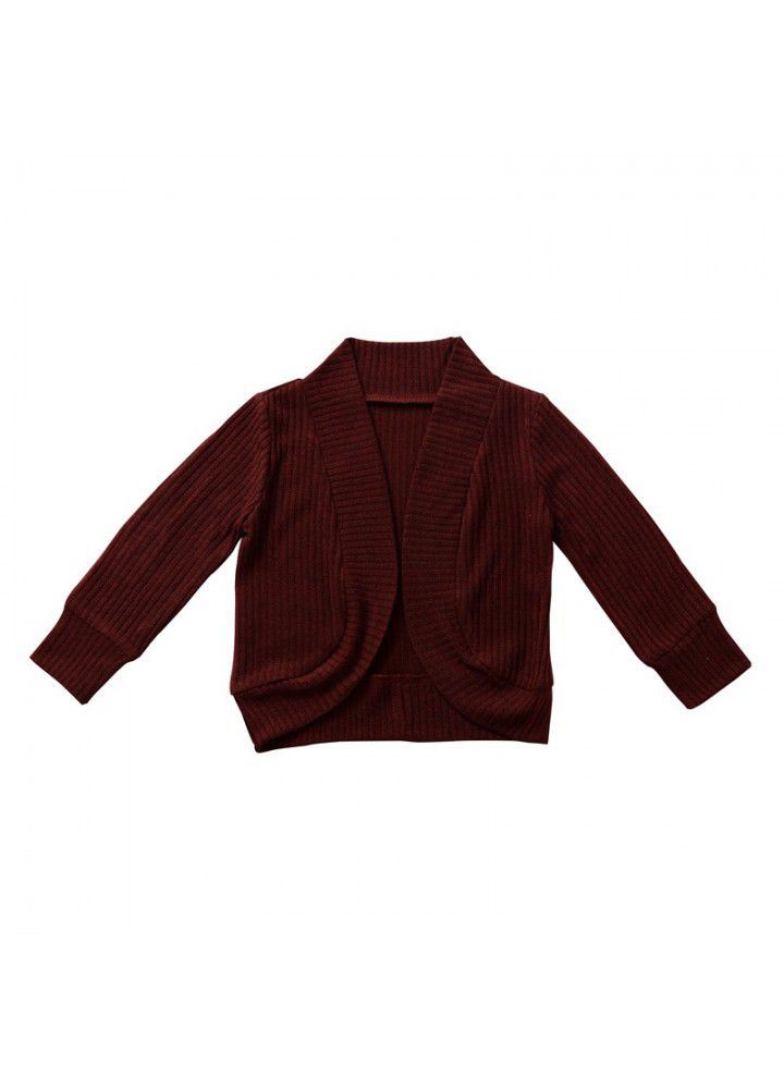 H1170 children's casual coat knitwear autumn winter foreign trade long sleeve cardigan sweater children's coat autumn