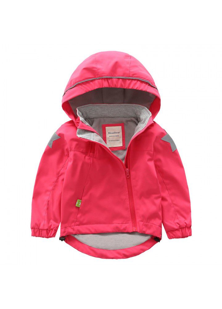 Autumn and winter 2020 fleece assault coat for boys and girls windbreaker for children waterproof coat for children