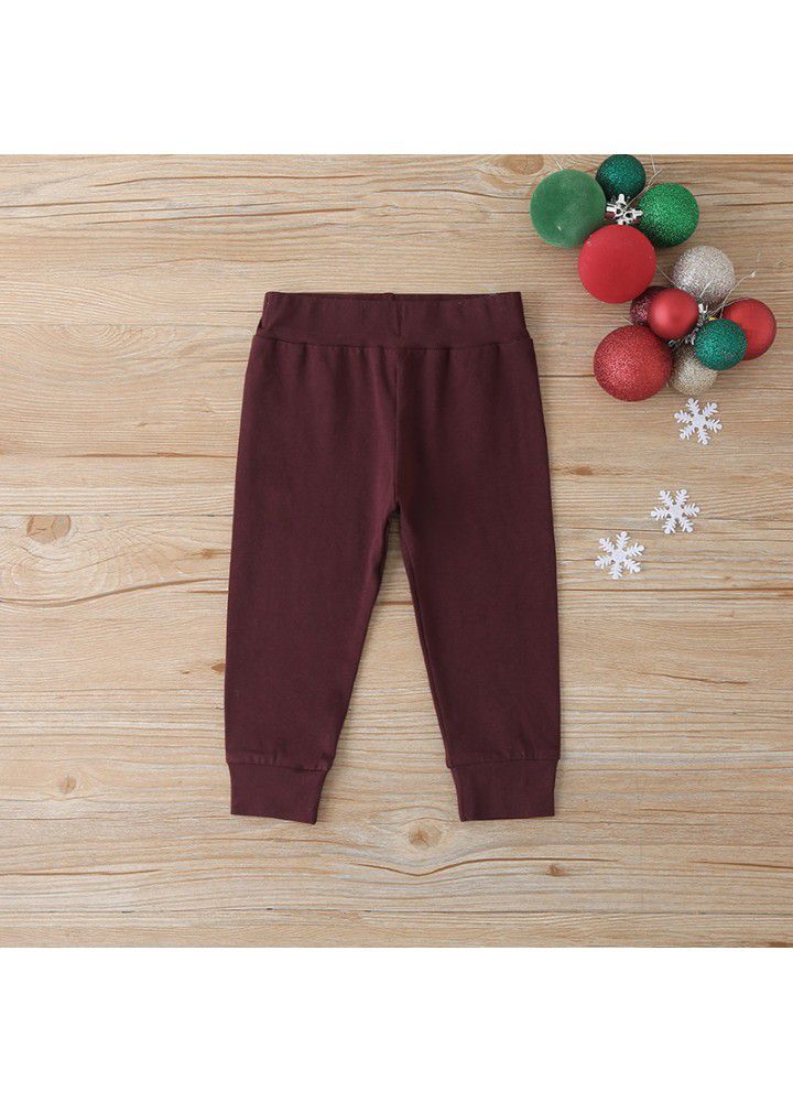 Cross border e-commerce of 2021 autumn Christmas dress new children's suit baby autumn fashion sweater top pants