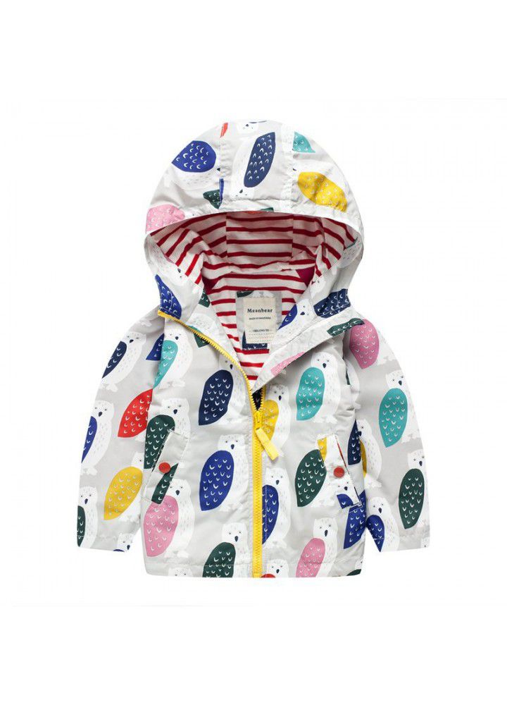 Girls' wind proof and waterproof Hooded Coat new children's wear children's stormsuit in spring 2020